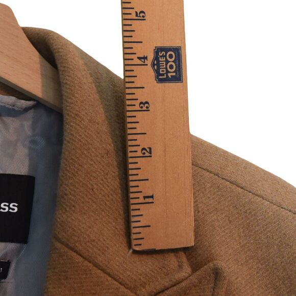 EUC Express Wool Blend Camel Coat Size S Double Breasted Water Resistant Classic - Picture 9 of 11
